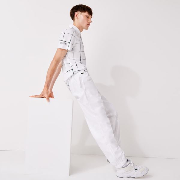 Lacoste SPORT Performance Side Zip Track Pants Pánské - Kalhoty Bílé | CZ-R3pvlX